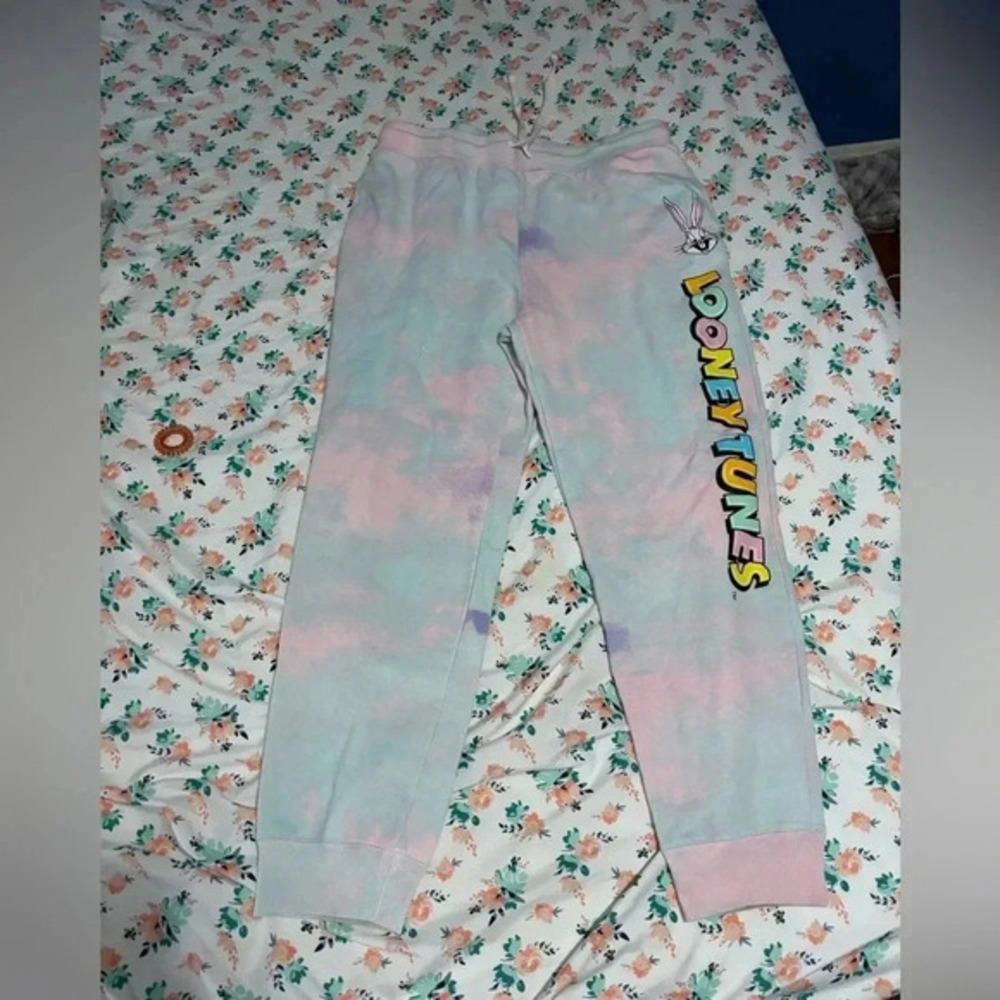 Looney Tunes Light Pastel Tie Dye Joggers Pants-XL (15-17 juniors)